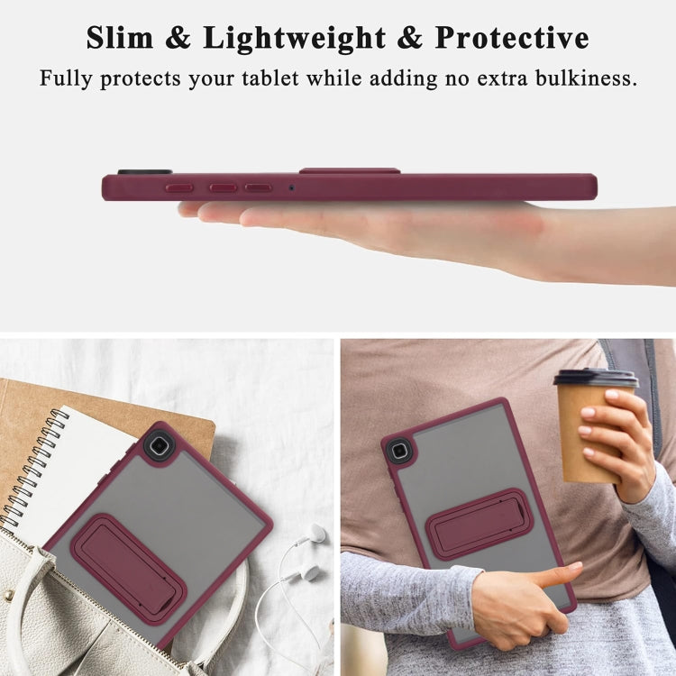 For Samsung Galaxy Tab S6 Lite P610 / P615 Skin Feel Holder PC Hybrid TPU Tablet Case(Wine Red) - Tab S6 Lite P610 / P615 by buy2fix | Online Shopping UK | buy2fix