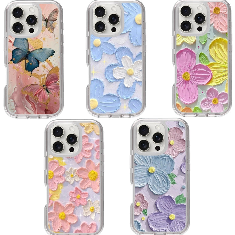 For iPhone 16 Pro Small Fresh Sticker PC + TPU Shockproof Phone Case(Butterfly) - iPhone 16 Pro Cases by buy2fix | Online Shopping UK | buy2fix