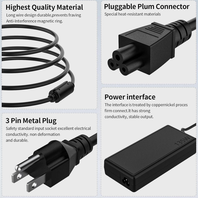 135W 20V 6.75A Laptop Notebook Power Adapter For Lenovo USB Jack, Plug:EU Plug - For Lenovo by buy2fix | Online Shopping UK | buy2fix