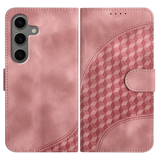 For Samsung Galaxy S25+ 5G YX0060 Elephant Head Embossed Phone Leather Case with Lanyard(Pink) - Galaxy S25+ 5G Cases by buy2fix | Online Shopping UK | buy2fix