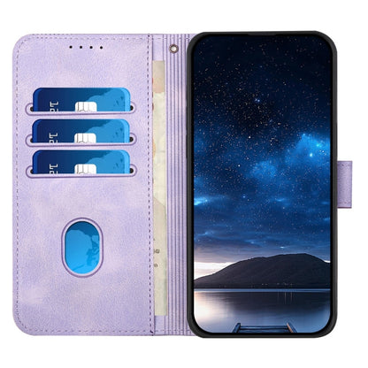 For Samsung Galaxy S25+ 5G YX0080 Grid Butterfly Embossed Pattern Flip Leather Phone Case with Lanyard(Light Purple) - Galaxy S25+ 5G Cases by buy2fix | Online Shopping UK | buy2fix