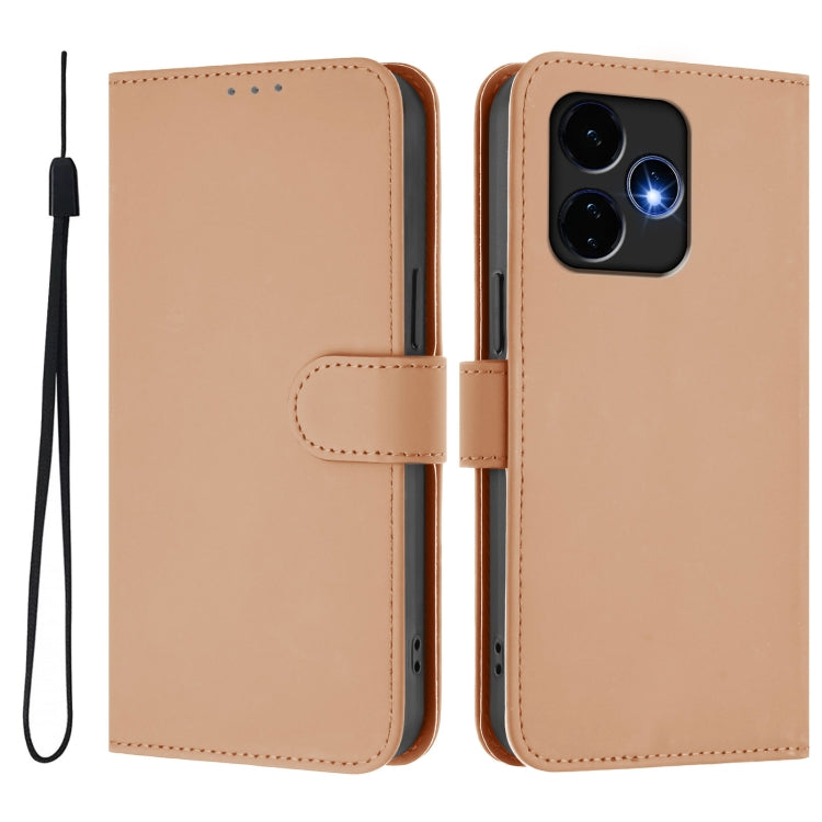 For Boost MobIle Celero 5G+ 2024 / 3+ 5G Skin Feel Solid Color Leather Phone Case with Lanyard(Nude) - More Brand by buy2fix | Online Shopping UK | buy2fix