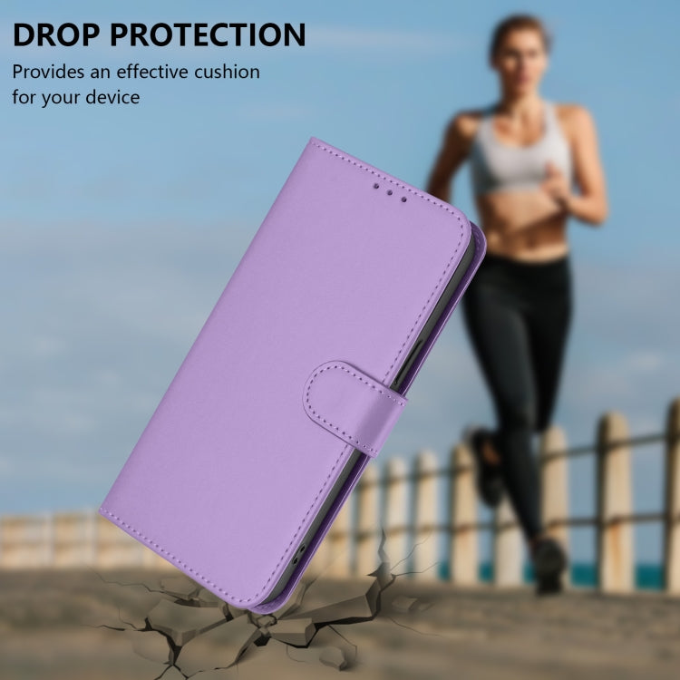 For Sony Xperia 5 VI 2024 Skin Feel Solid Color Leather Phone Case with Lanyard(Lavender Purple) - Sony Cases by buy2fix | Online Shopping UK | buy2fix