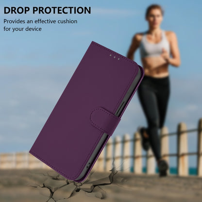 For Sony Xperia 10 VI 2024 Skin Feel Solid Color Leather Phone Case with Lanyard(Violet) - Sony Cases by buy2fix | Online Shopping UK | buy2fix