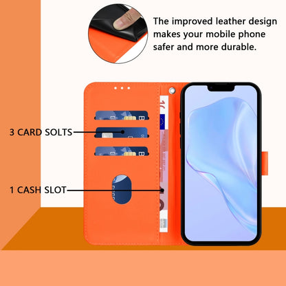 For iPhone 16 Pro Max Skin Feel Solid Color Leather Phone Case with Lanyard(Orange) - iPhone 16 Pro Max Cases by buy2fix | Online Shopping UK | buy2fix