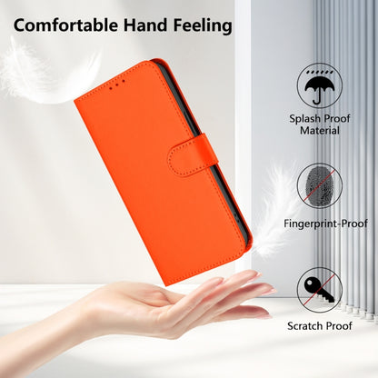 For Tecno Spark Go 2024 4G Skin Feel Solid Color Leather Phone Case with Lanyard(Orange) - Tecno Cases by buy2fix | Online Shopping UK | buy2fix