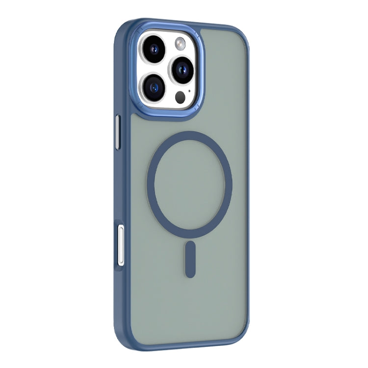 For iPhone 16 Pro Mutural Skin Feel Series Frosted MagSafe Magnetic Phone Case(Blue) - iPhone 16 Pro Cases by Mutural | Online Shopping UK | buy2fix