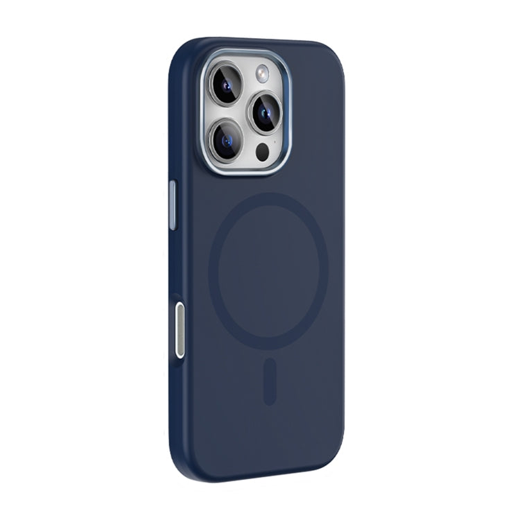 For iPhone 16 Pro Max Mutural Karen Series Liquid Silicone MagSafe Magnetic Phone Case(Navy Blue) - iPhone 16 Pro Max Cases by Mutural | Online Shopping UK | buy2fix