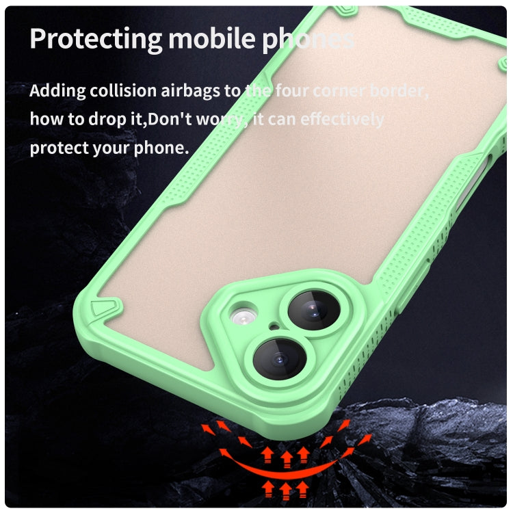 For iPhone 16 Armor Glaze PC Hybrid TPU Phone Case(Green) - iPhone 16 Cases by buy2fix | Online Shopping UK | buy2fix