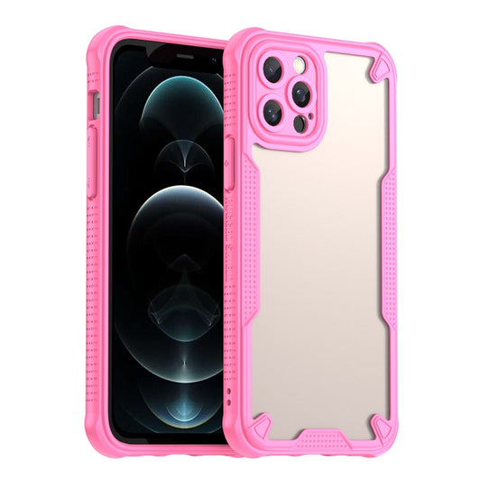 For iPhone 12 Pro Armor Glaze PC Hybrid TPU Phone Case(Pink) - iPhone 12 / 12 Pro Cases by buy2fix | Online Shopping UK | buy2fix