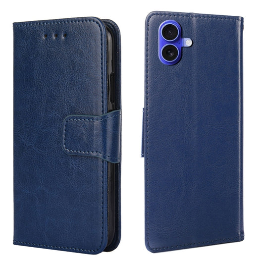 For iPhone 16 Plus Crystal Texture Leather Phone Case(Royal Blue) - iPhone 16 Plus Cases by buy2fix | Online Shopping UK | buy2fix