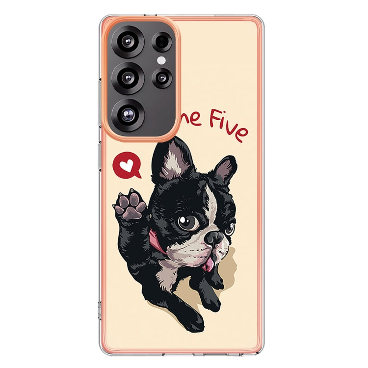 For Samsung Galaxy S25 Ultra 5G Electroplating Marble Dual-side IMD Phone Case(Lucky Dog) - Galaxy S25 Ultra 5G Cases by buy2fix | Online Shopping UK | buy2fix