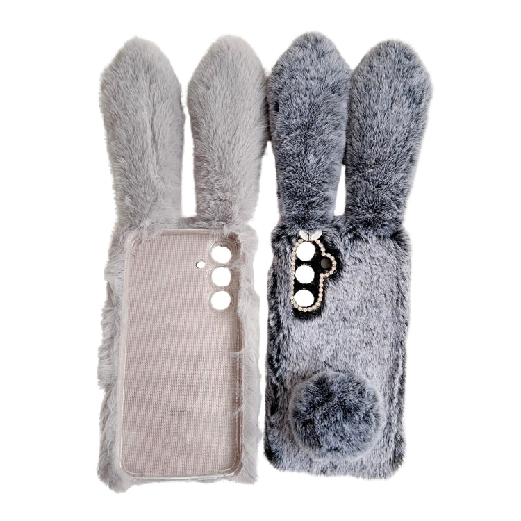 For Samsung Galaxy S25+ 5G Cute Plush Rabbit TPU Phone Case(Brown) - Galaxy S25+ 5G Cases by buy2fix | Online Shopping UK | buy2fix