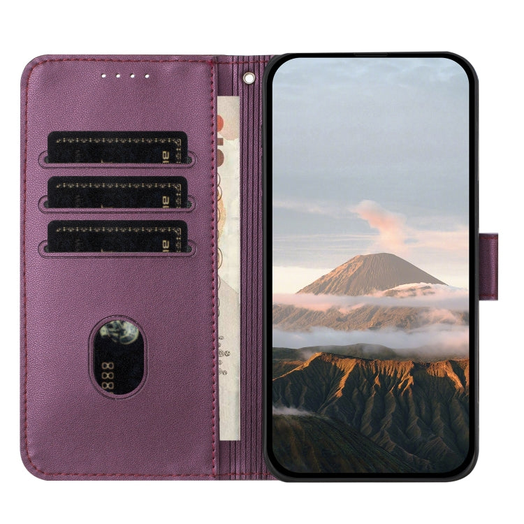 For OnePlus 12 Triangle Pattern Buckle Clasp Leather Phone Case(Dark Purple) - OnePlus Cases by buy2fix | Online Shopping UK | buy2fix