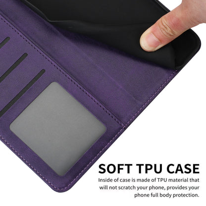 For Samsung Galaxy S25 / S24 5G Solid Calf Texture Flip Leather Phone Case(Purple) - Galaxy S25 5G Cases by buy2fix | Online Shopping UK | buy2fix