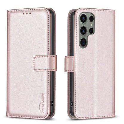 For Samsung Galaxy S25 Ultra 5G Magnetic Buckle Leather Phone Case(Gold) - Galaxy S25 Ultra 5G Cases by buy2fix | Online Shopping UK | buy2fix