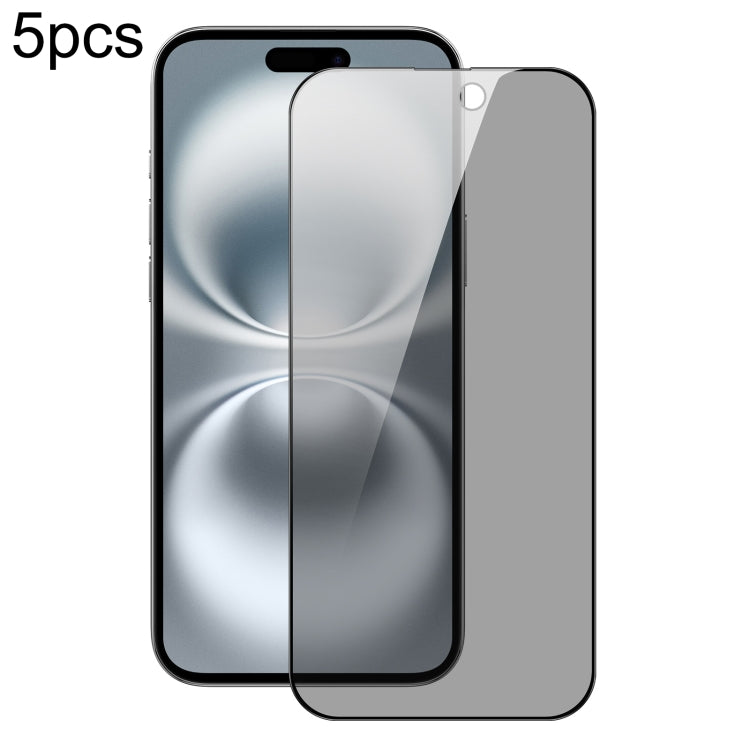 For iPhone 16 Plus 5pcs DUX DUCIS 0.33mm 9H High Aluminum Anti-spy HD Tempered Glass Film - iPhone 16 Plus Tempered Glass by DUX DUCIS | Online Shopping UK | buy2fix