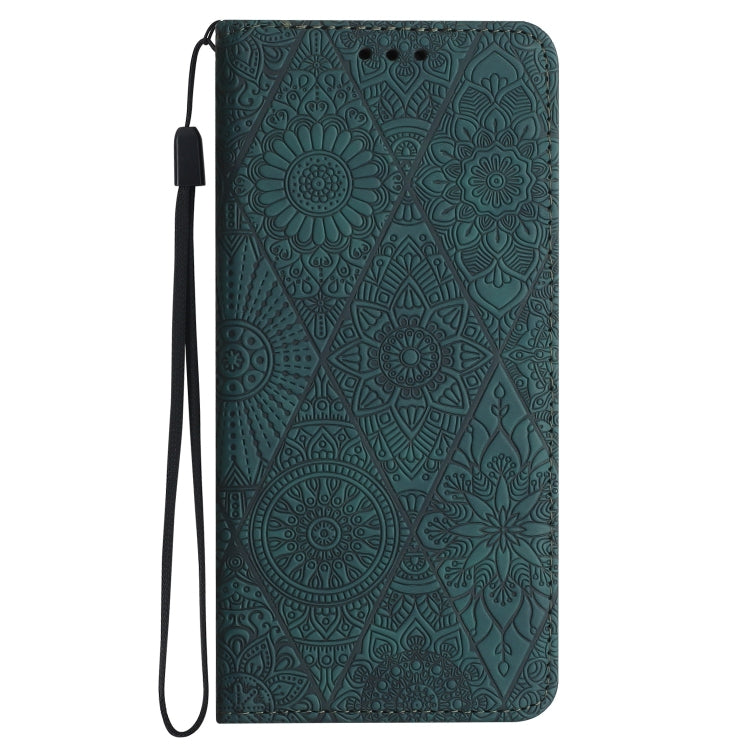 For Samsung Galaxy S25 Ultra 5G Ethnic Embossed Adsorption Leather Phone Case(Blue) - Galaxy S25 Ultra 5G Cases by buy2fix | Online Shopping UK | buy2fix