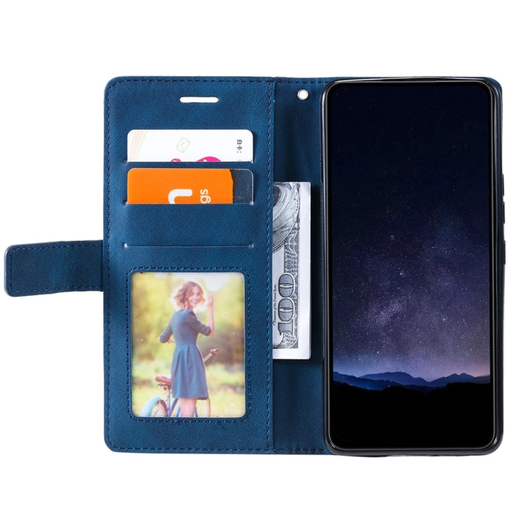 For Samsung Galaxy S25+ 5G Skin Feel Splicing Leather Phone Case(Blue) - Galaxy S25+ 5G Cases by buy2fix | Online Shopping UK | buy2fix