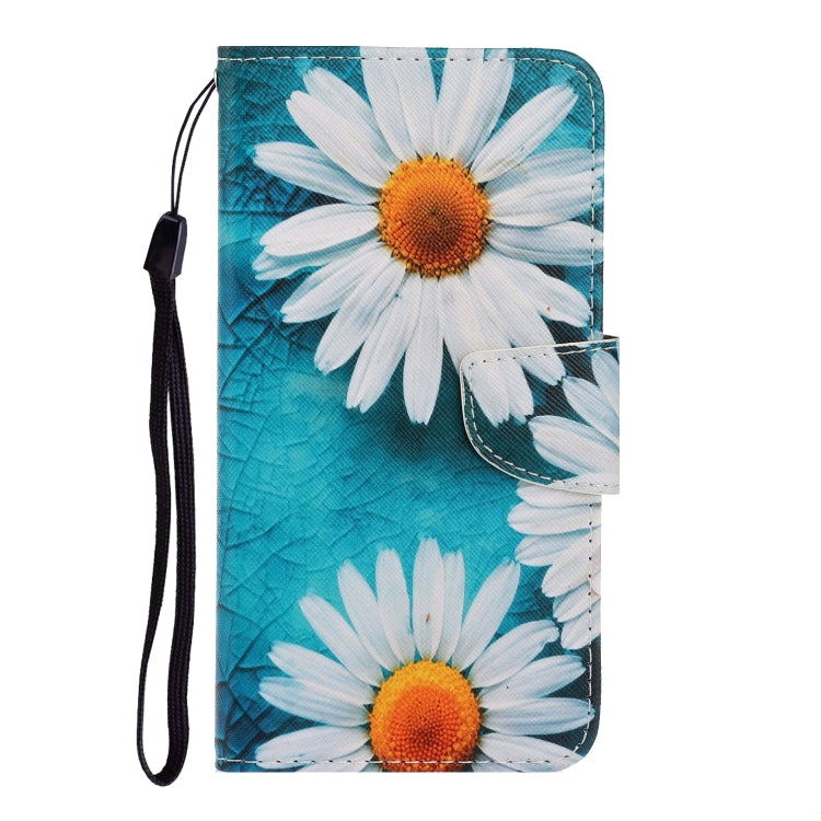 For Samsung Galaxy S25 5G Colored Drawing Pattern Leather Phone Case(Daisy) - Galaxy S25 5G Cases by buy2fix | Online Shopping UK | buy2fix