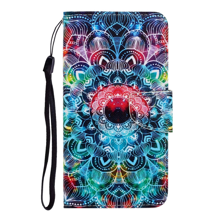 For Samsung Galaxy S25 5G Colored Drawing Pattern Leather Phone Case(Mandala) - Galaxy S25 5G Cases by buy2fix | Online Shopping UK | buy2fix