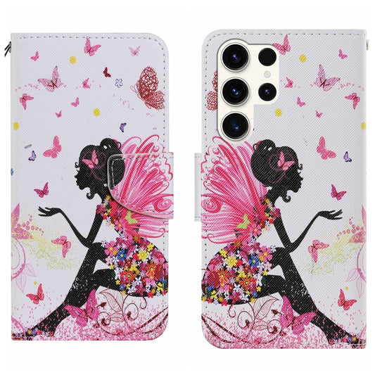 For Samsung Galaxy S25 Ultra 5G Colored Drawing Pattern Leather Phone Case(Dancing Girl) - Galaxy S25 Ultra 5G Cases by buy2fix | Online Shopping UK | buy2fix