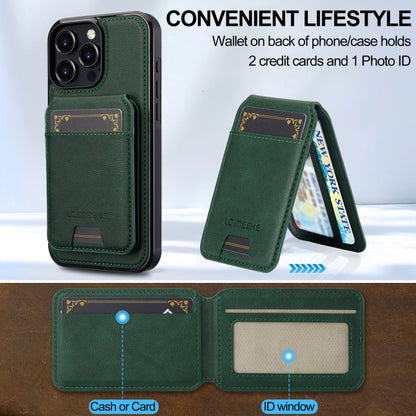 For iPhone 16 Pro LC.IMEEKE L3 Series Detachable RFID Card Bag Magsafe Phone Case(Green) - iPhone 16 Pro Cases by LC.IMEEKE | Online Shopping UK | buy2fix