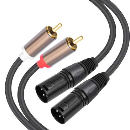 2 RCA Male to 2 XLR Male Audio Balance Cable, Length:1.5m(Black) - RCA Cable by buy2fix | Online Shopping UK | buy2fix