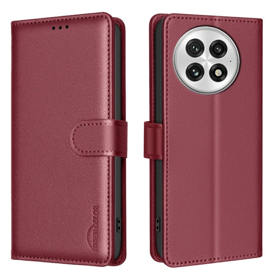 For OnePlus 13 Litchi Texture RFID Anti-theft Leather Phone Case(Red) - OnePlus Cases by buy2fix | Online Shopping UK | buy2fix