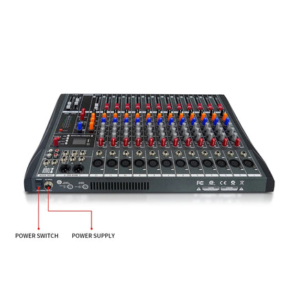 XTUGA CT120X 12-Channels Audio Mixer DJ Mixing Console with 48V Power Supply(US Plug) - Live Sound Effects Processors by XTUGA | Online Shopping UK | buy2fix