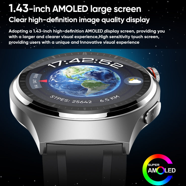 MT200 1.43 inch AMOLED IP67 Steel Band Smart Call Watch, Support ECG(Silver) - Smart Watches by buy2fix | Online Shopping UK | buy2fix