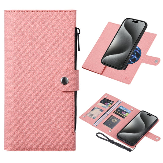 For iPhone 15 Pro Max ViLi GBS Series MagSafe Magnetic RFID Leather Flip Phone Case(Pink) - iPhone 15 Pro Max Cases by ViLi | Online Shopping UK | buy2fix