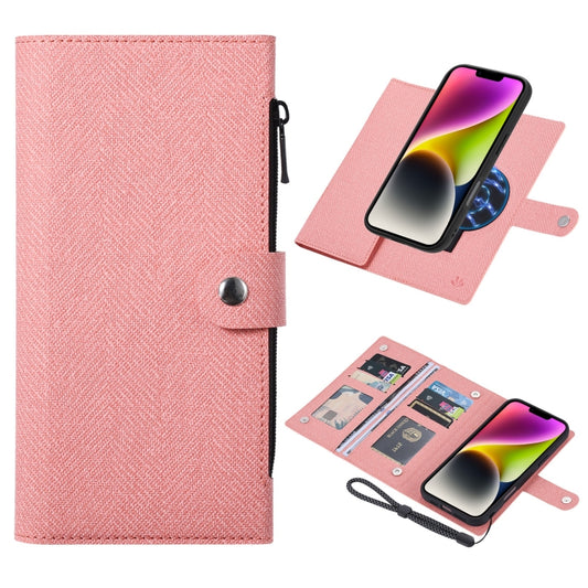 For iPhone 14 ViLi GBS Series MagSafe Magnetic RFID Leather Flip Phone Case(Pink) - iPhone 14 Cases by ViLi | Online Shopping UK | buy2fix