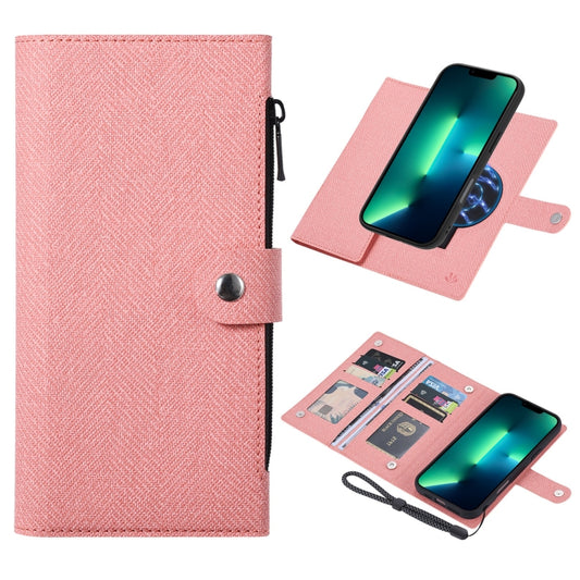 For iPhone 13 Pro ViLi GBS Series MagSafe Magnetic RFID Leather Flip Phone Case(Pink) - iPhone 13 Pro Cases by ViLi | Online Shopping UK | buy2fix