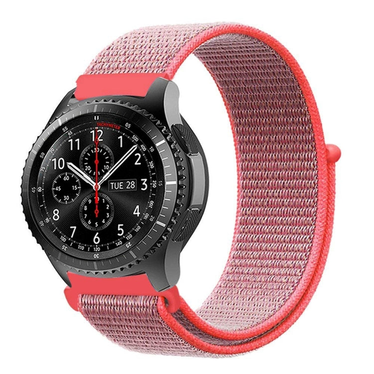 For Samsung Galaxy Watch 46mm Nylon Braided Watch Band(Hot Pink) - Watch Bands by buy2fix | Online Shopping UK | buy2fix