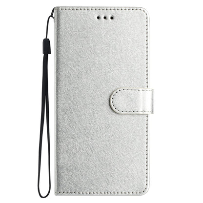 For Samsung Galaxy S25 5G Silk Texture Horizontal Flip Leather Phone Case(Silver) - Galaxy S25 5G Cases by buy2fix | Online Shopping UK | buy2fix