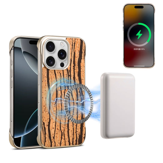 For iPhone 16 Pro Max Denior A18 WoodenPaint MagSafe Phone Case(Tree Pattern) - iPhone 16 Pro Max Cases by Denior | Online Shopping UK | buy2fix