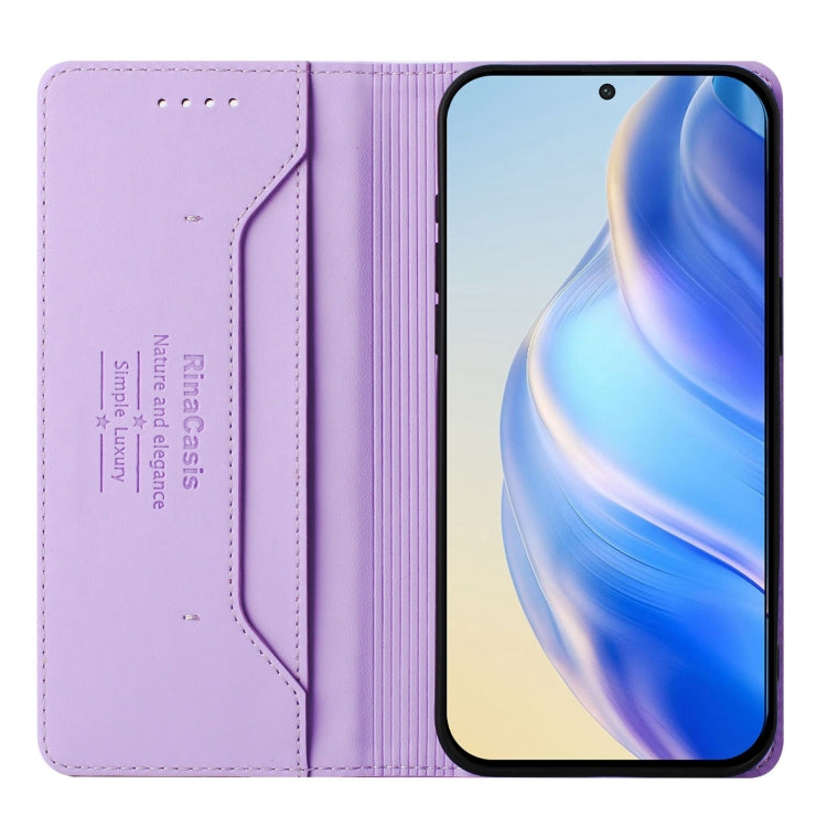 For Samsung Galaxy S25 Ultra 5G RC01 Dual-Folded Magnetic Suction RFID Leather Phone Case(Light Purple) - Galaxy S25 Ultra 5G Cases by buy2fix | Online Shopping UK | buy2fix