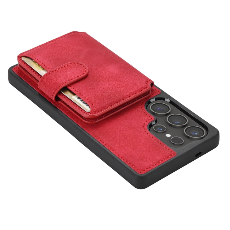 For Samsung Galaxy S25 Ultra 5G Skin Feel Dream RFID Anti-theft PU Card Bag Phone Case(Red) - Galaxy S25 Ultra 5G Cases by buy2fix | Online Shopping UK | buy2fix