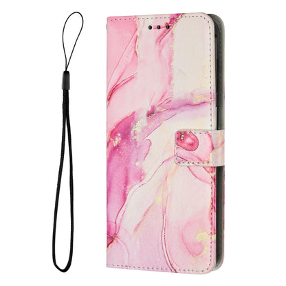 For Samsung Galaxy S25+ 5G Painted Marble Pattern Leather Phone Case(Rose Gold) - Galaxy S25+ 5G Cases by buy2fix | Online Shopping UK | buy2fix