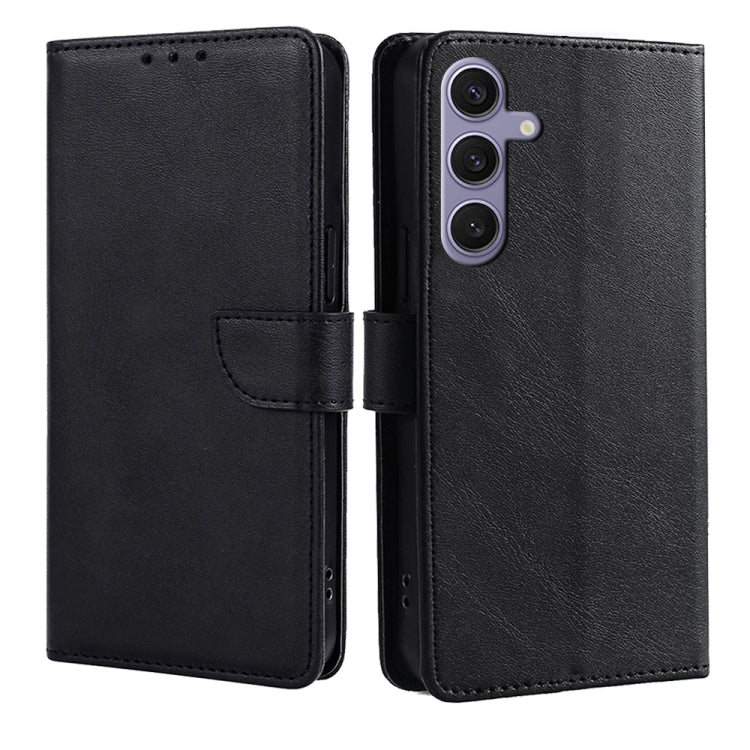 For Samsung Galaxy S25 Ultra 5G Calf Texture Buckle Flip Leather Phone Case(Black) - Galaxy S25 Ultra 5G Cases by buy2fix | Online Shopping UK | buy2fix