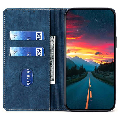 For Samsung Galaxy S25 Ultra 5G RFID Anti-theft Brush Magnetic Leather Phone Case(Blue) - Galaxy S25 Ultra 5G Cases by buy2fix | Online Shopping UK | buy2fix