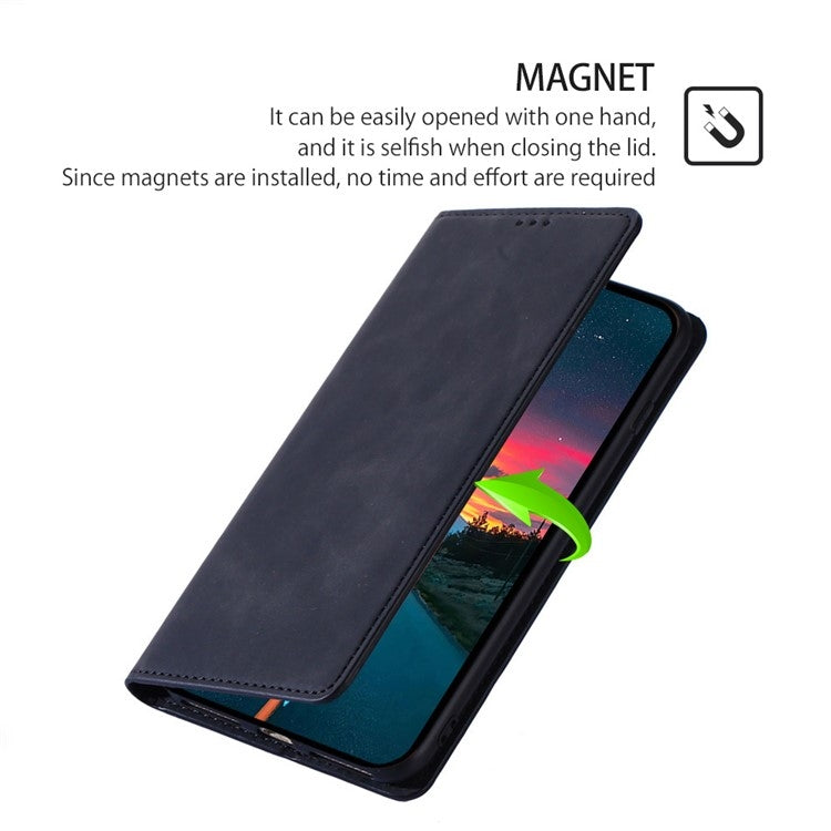 For Samsung Galaxy S25 Ultra 5G Skin Feel Magnetic Leather Phone Case(Black) - Galaxy S25 Ultra 5G Cases by buy2fix | Online Shopping UK | buy2fix