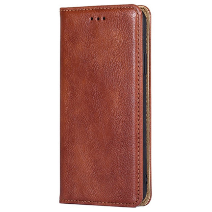 For Samsung Galaxy S25 5G Gloss Oil Solid Color Magnetic Leather Phone Case(Brown) - Galaxy S25 5G Cases by buy2fix | Online Shopping UK | buy2fix