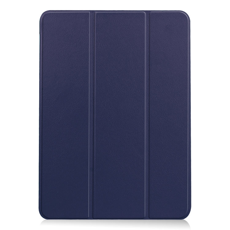 For iPad Air 11 2024 / 2022 / 2020 10.9 Custer Texture Horizontal Flip Leather Case with Three-folding Holder & Sleep / Wake-up Function(Dark Blue) - iPad Air (2022) / (2020) 10.9 Cases by buy2fix | Online Shopping UK | buy2fix