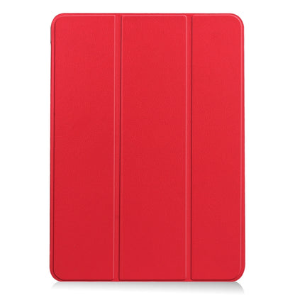 For iPad Air 11 2024 / 2022 / 2020 10.9 Custer Texture Horizontal Flip Leather Case with Three-folding Holder & Sleep / Wake-up Function(Red) - iPad Air (2022) / (2020) 10.9 Cases by buy2fix | Online Shopping UK | buy2fix