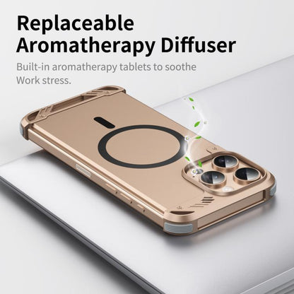 For iPhone 16 Pro R-JUST RJ63 Frameless Aroma Mecha MagSafe Phone Case(Titanium) - iPhone 16 Pro Cases by R-JUST | Online Shopping UK | buy2fix