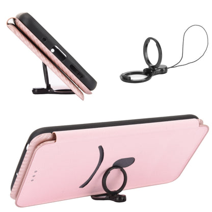 For Doogee X95 Carbon Fiber Texture Horizontal Flip TPU + PC + PU Leather Case with Card Slot & Lanyard(Pink) - More Brand by buy2fix | Online Shopping UK | buy2fix