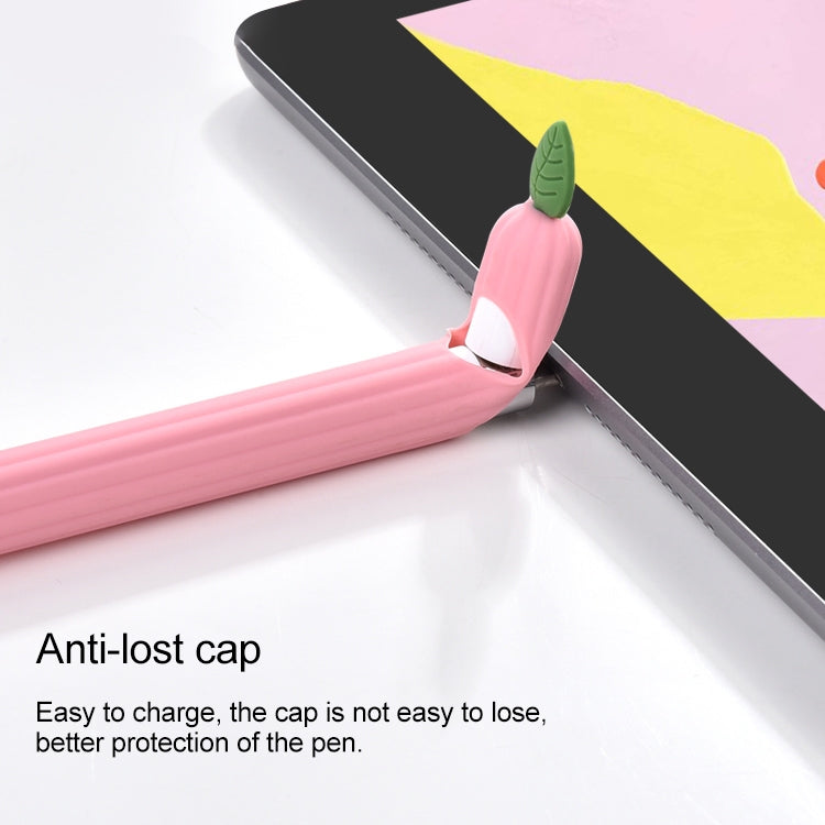 For Apple Pencil 2 Contrasting Color Mint Leaf Silicone Non-slip Protective Cover(Pink) - Pencil Accessories by buy2fix | Online Shopping UK | buy2fix