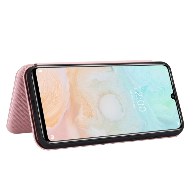 For DOOGEE N20 Pro Carbon Fiber Texture Horizontal Flip TPU + PC + PU Leather Case with Card Slot(Pink) - More Brand by buy2fix | Online Shopping UK | buy2fix